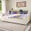 Velvet Sofa Bed with Storage & USB Charging, Beige 3