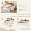 Velvet Sofa Bed with Storage & USB Charging, Beige 4