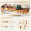 Velvet Sofa Bed with Storage & USB Charging, Beige 5