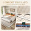 Velvet Sofa Bed with Storage & USB Charging, Beige 6