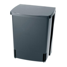 Brabantia Built-in 10L Inside Cupboard Bin (Black) Removable Inner Bucket, Easy to mount, Auto closing, Under Sink Rubbish/Food Waste/Carrier Bag Tidy