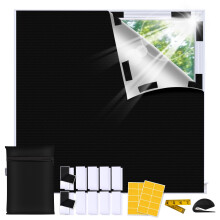 Bemece Portable 100% Blackout Blind, No Drill Blinds Blackout for Windows Fits Any Size Shape, for Bedroom, Nursery, Loft, RV, with Strong adhesive