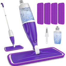 Spray Mops for Cleaning Floors Papclean Microfibre Flat Mop Wet Dry Mop with 4 Washable Pads 440 Ml Refillable Bottle for Kitchen Bathroom Laminate
