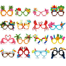 Vinsot 32 Pack Beach Pool Party Eyeglasses Decor Summer Luau Paper Glasses Bulk Hawaiian Sunglasses Frame Tropical Pool Props Photo Booth Props for