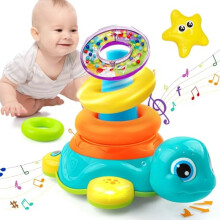 Baby Toys 6 to 12 Months Crawling Turtle Toys for 1 2 Years Boys Girls Infant Toddlers Stacking Sensory Toys 12-18 Months for Babies Musical Gifts