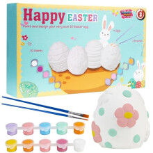 KreativeKraft DIY Easter Eggs Kids Paint Art Supplies Paint Your Own Easter Egg Bunny Craft Kits for Kids Adults Party Family Activity Decorations