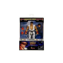 Jada - Street Fighter II Ryu, Articulated Figure 15 cm, with Interchangeable Hands and Head, Accessories and 20 Articulated Points (253252025), White