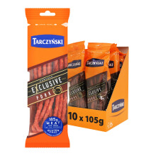 Tarczy?ski Exclusive Pork Kabanos Sausage 105G (Pack of 10) - 25g of Protein - Gluten Free - Meat Snack - Multipack