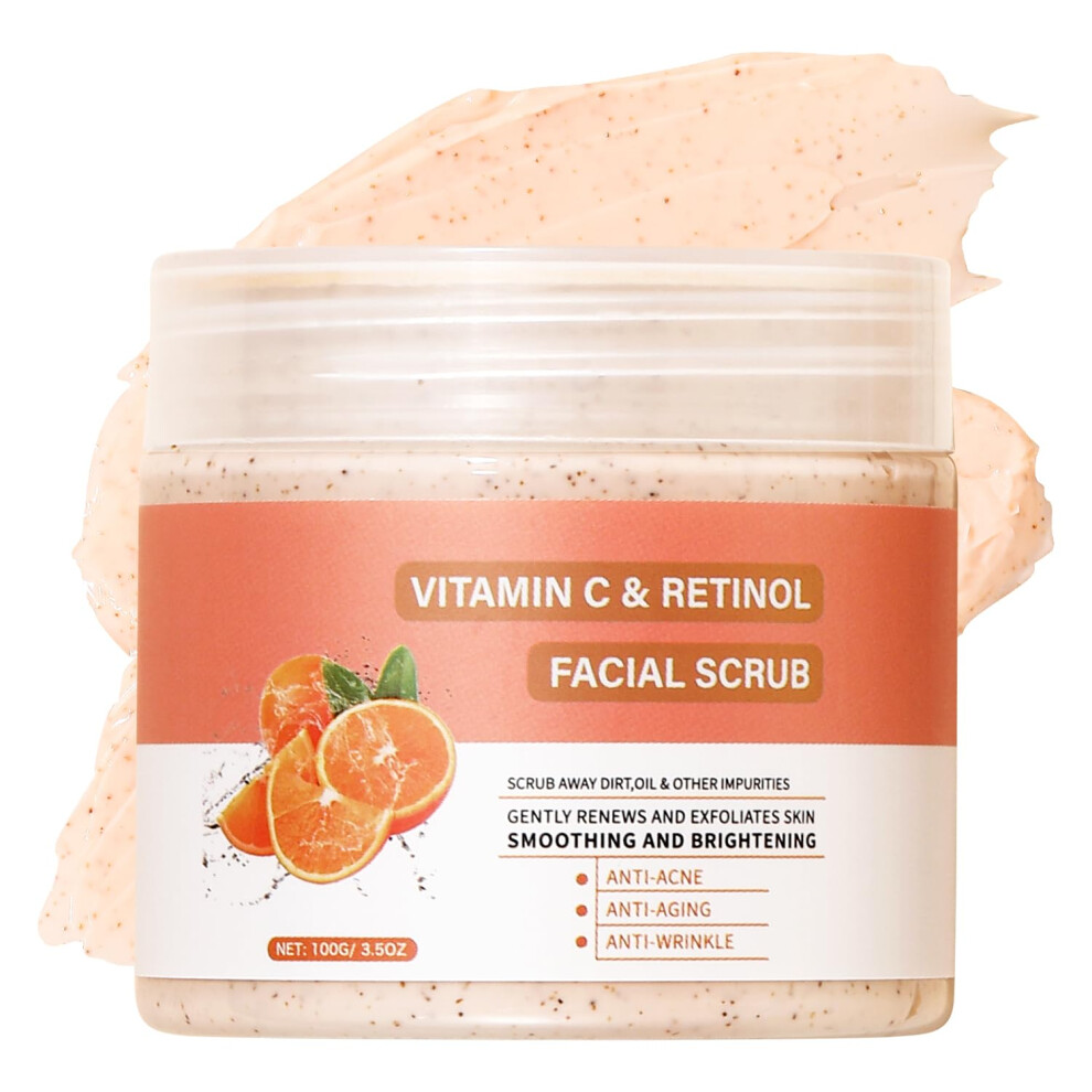 Irev Dark Face Scrub With Retinol And Vitamin C Facial Exfoliator Facial Peeling Brightening Exfoliating Microdermabrasion Face Scrub Face Wash Cleanser For