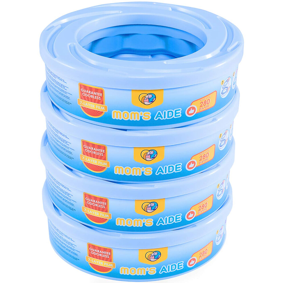 Mom's Aide nappy bin refill cassettes - Compatible with Angelcare and Litter Locker II - Pack of 4 refills,incompatible with Dress Up,Dress Up-image-OPC-PMXVPNS-NEW