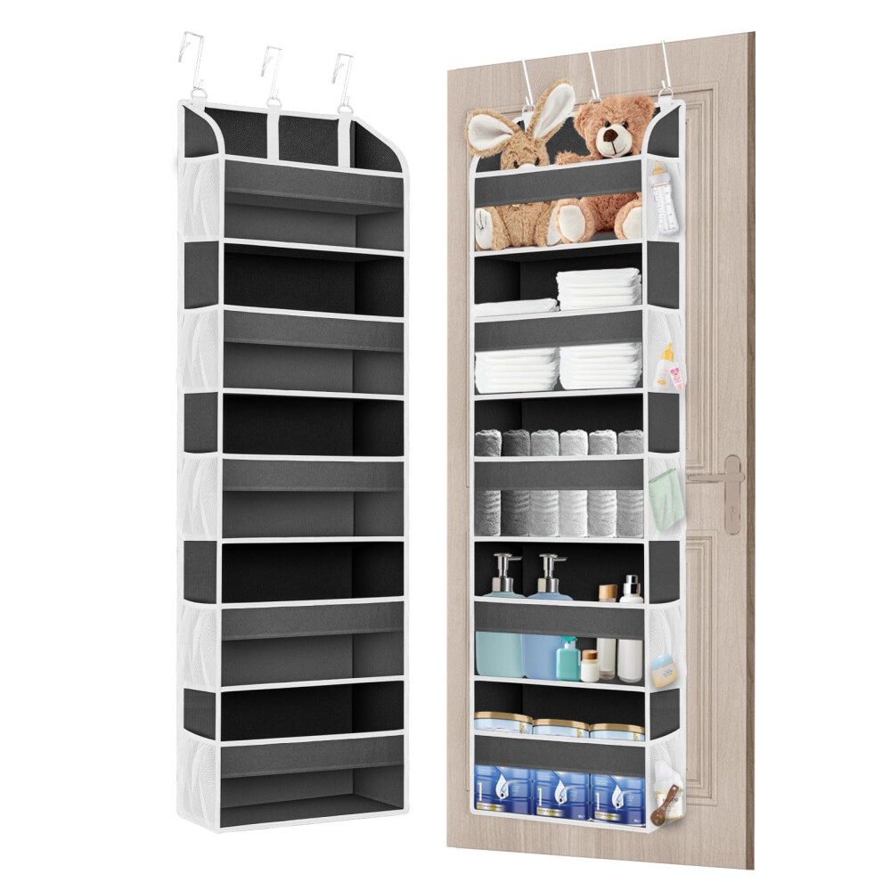 Over The Door Storage Organiser, Hanging Shelves With 5 Clear Window Pockets, Hanging Organiser Storage For Pantry Baby Nursery Bathroom, Tahavice