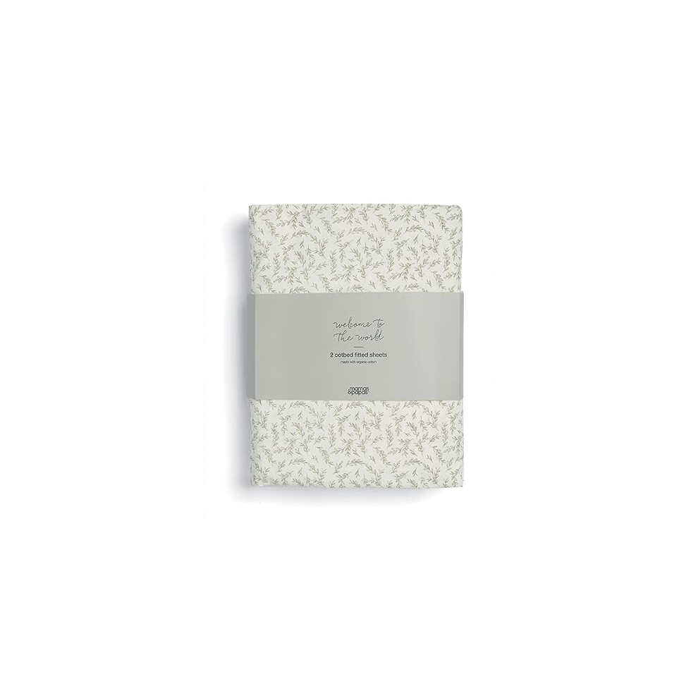 Mamas & Papas 2 Pack Cot/Bed Fitted Sheets, Seedling Leaf-image-OPC-PMXVQFC-NEW