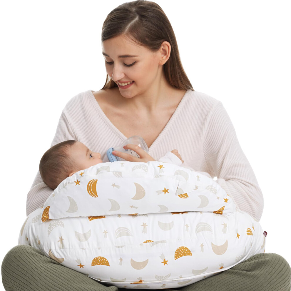 Nursing Pillow With Breastfeeding - Ergonomic Support & Original Security Fence To Baby' Safety - Making Breastfeeding Easy And Comfort For Momcozy