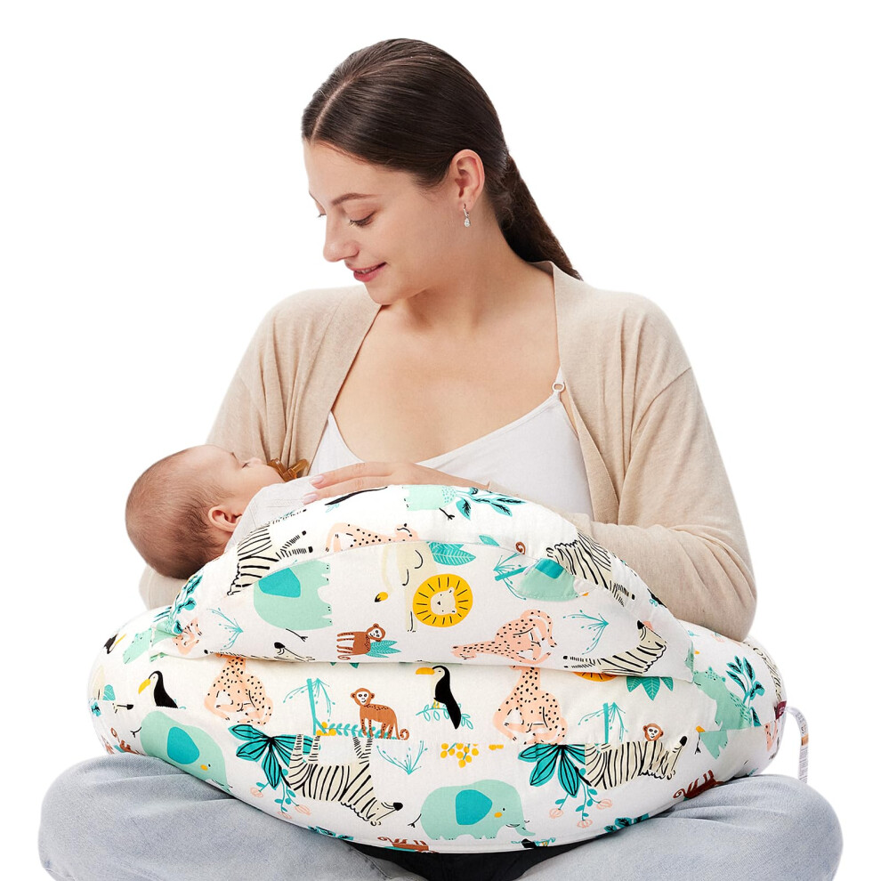 Nursing Pillow With Breastfeeding - Ergonomic Support & Original Security Fence To Baby' Safety - Making Breastfeeding Easy And Comfort For Momcozy