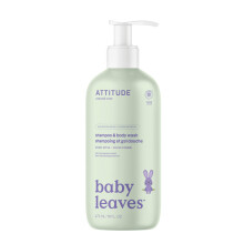 ATTITUDE 2in1 Hair Shampoo and Body Wash for Baby, Plant and Mineral-Based Gentle Formula, EWG Verified, Vegan Baby Products, Sweet Apple, 473 mL