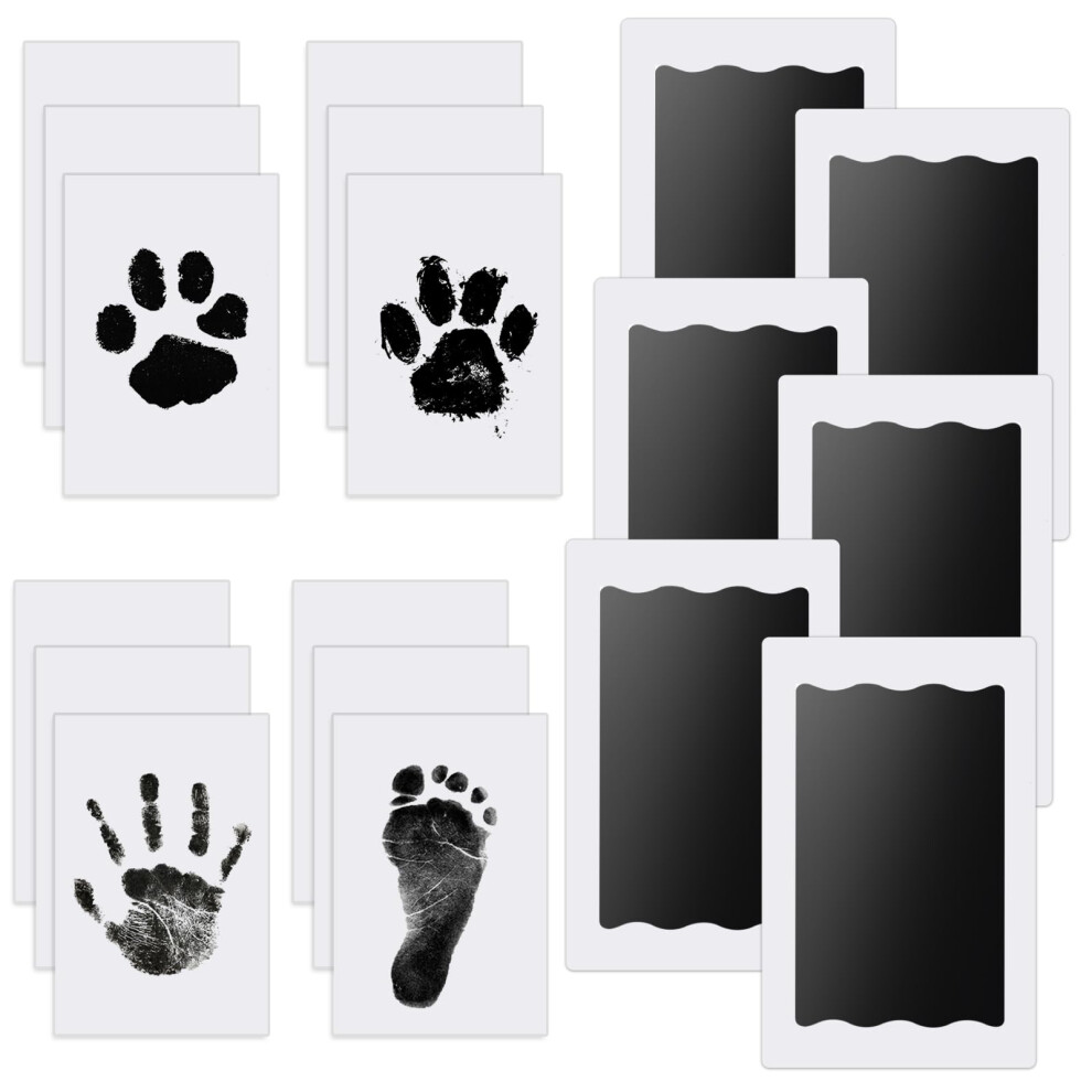 Inkless Hand & Footprint Kit, 6 Baby Inkless Print Pads, 12 Imprint Cards, Dog Paw Print Kit, Baby Imprint Kits Safe Non-Toxic, Pet Paw Stamp Nabance