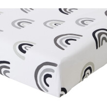 2 Pack Crib Fitted Sheets 44 x 80cm ? Mono Rainbow Design ? Light, Breathable & Luxurious Jersey Cotton Made To Last & Designed To Fit Sn?zPod Bedside