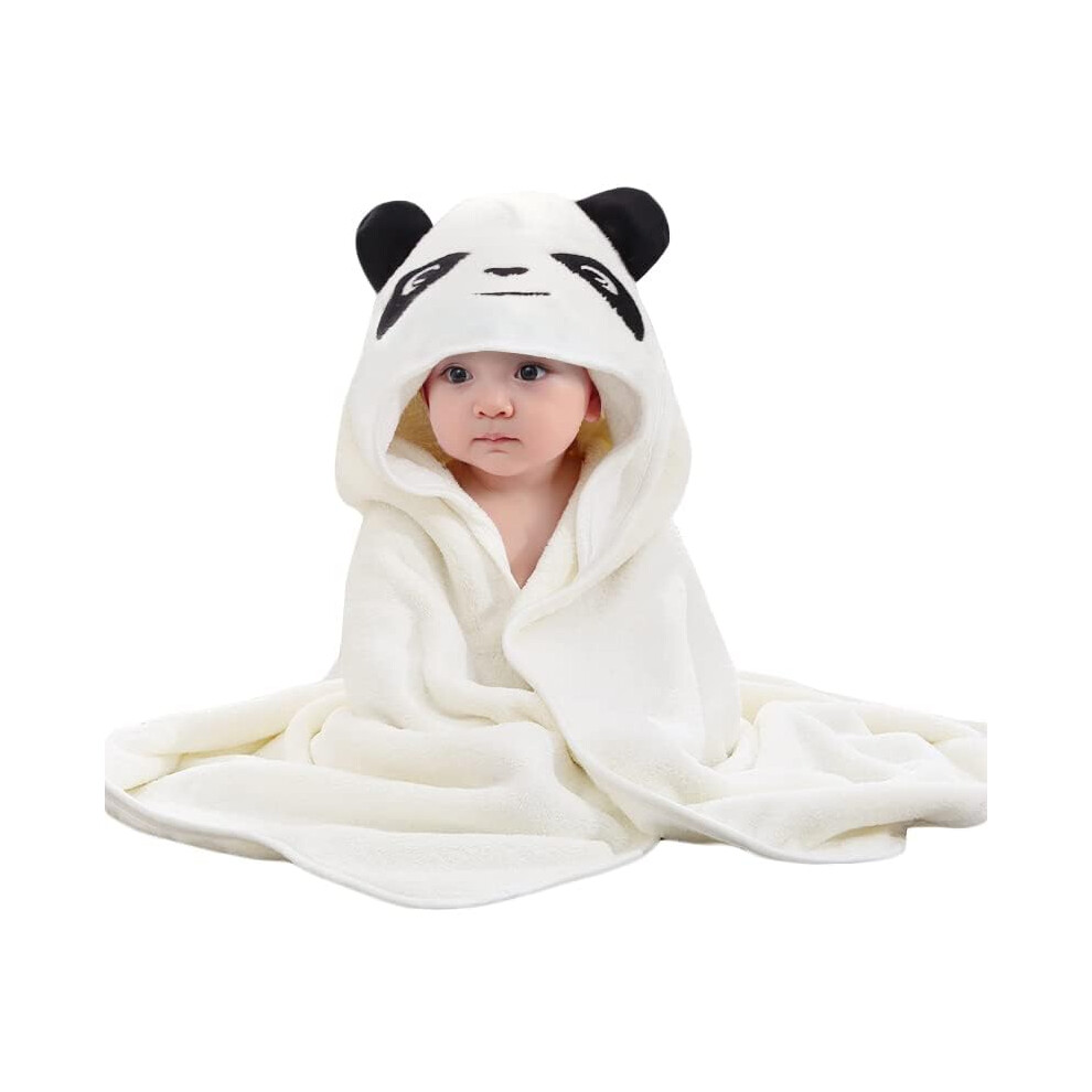 Baby Towels With Hood Ultra Soft Hooded Baby Towels Newborn, Unique Animal Design Baby Bath Towel For Boy And Girl, Panda Coral Hiabsee