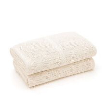 Bloomsbury Mill - Cellular Blankets Baby - Soft 100% Organic Cotton Baby Blanket - Pack of 2 - Baby Essentials For Newborn - Ideal for Cot Bed,