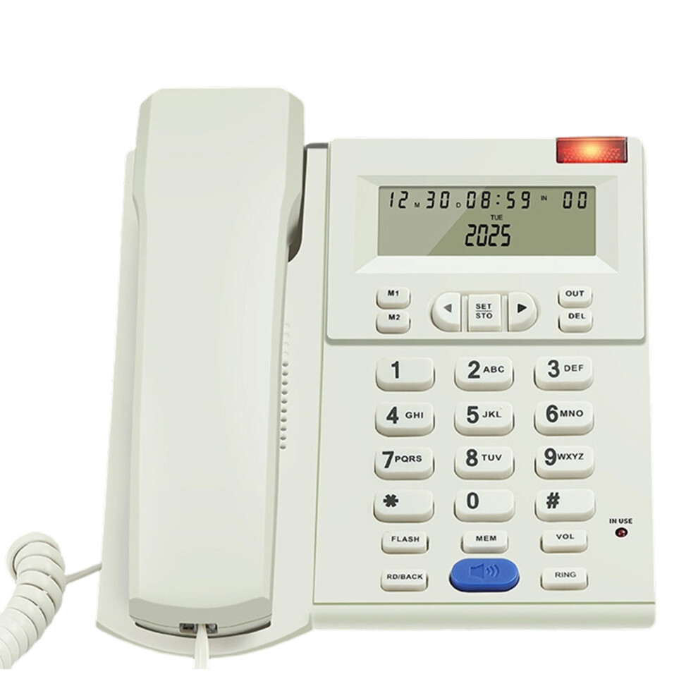 Corded Telephone Basic Landline Phone For Seniors Analog- White 7696000285740