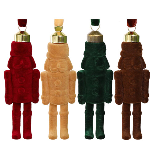 Flocking Nutcrackers Hanging Decoration for-Orange Yellow. 1