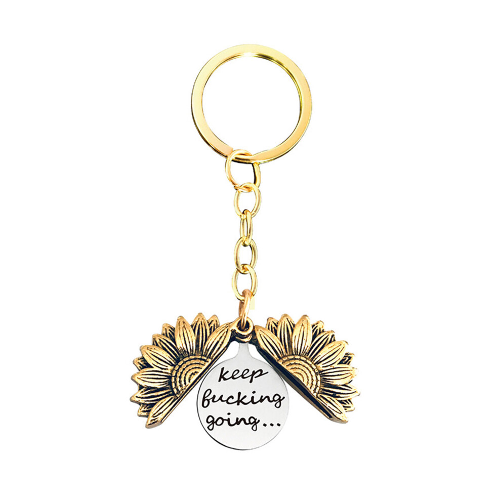 Encouraging Sunflower Keychain-T00002 keychain gold