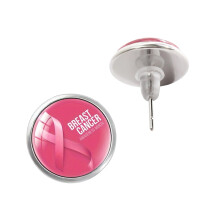 Elegant Glass Ear Pins For Breast Health Awareness-SS5