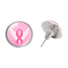 Stylish Crystal Ear Studs Breast Cancers Awareness-SSSS2