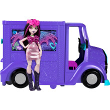 Monster High Draculaura Doll and Playset, Fangtastic Rockin? Food Truck with Pullout Stage Transformation and 13+ Food and Music Themed Accessories,