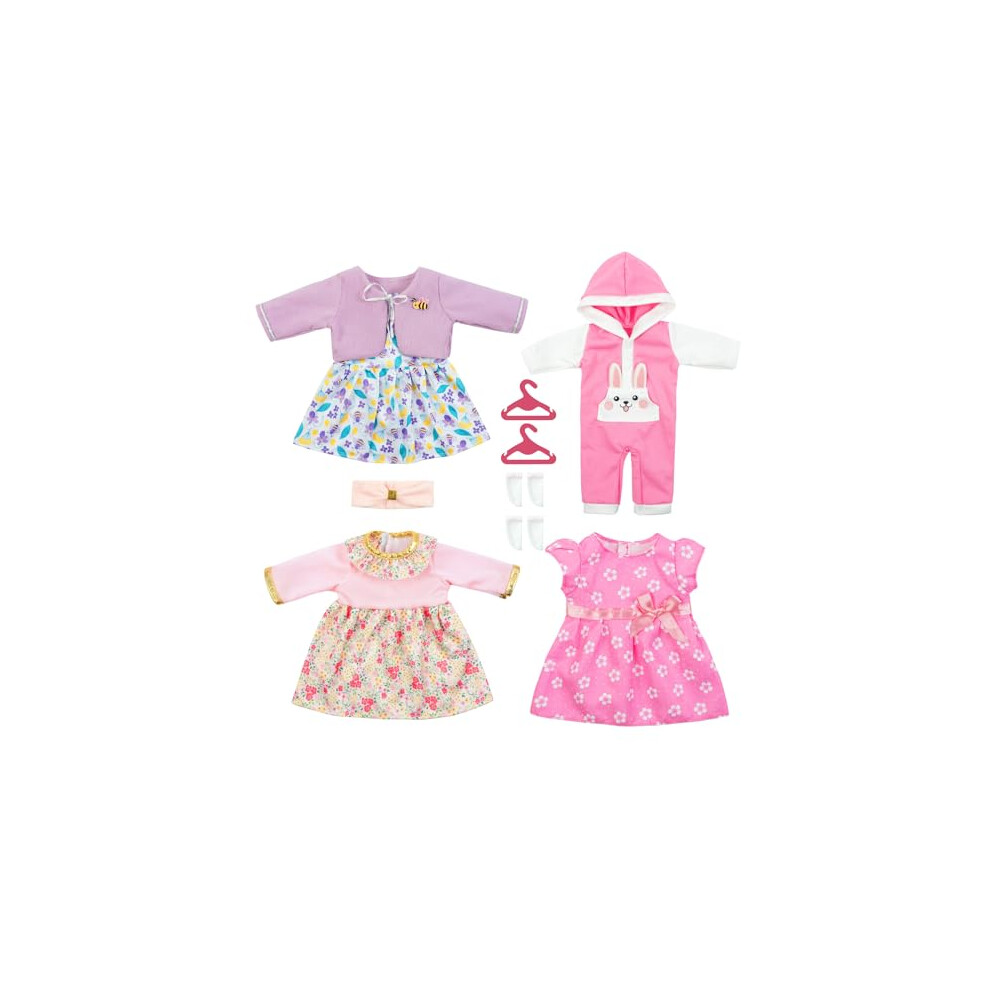 Aolso Baby Doll Clothes For 14-18 Inch Doll 35-45 Cm Baby Doll, 4-Packs New Doll Clothes Outfits, Sweet Doll Clothes New Dress, Baby Doll Clothes