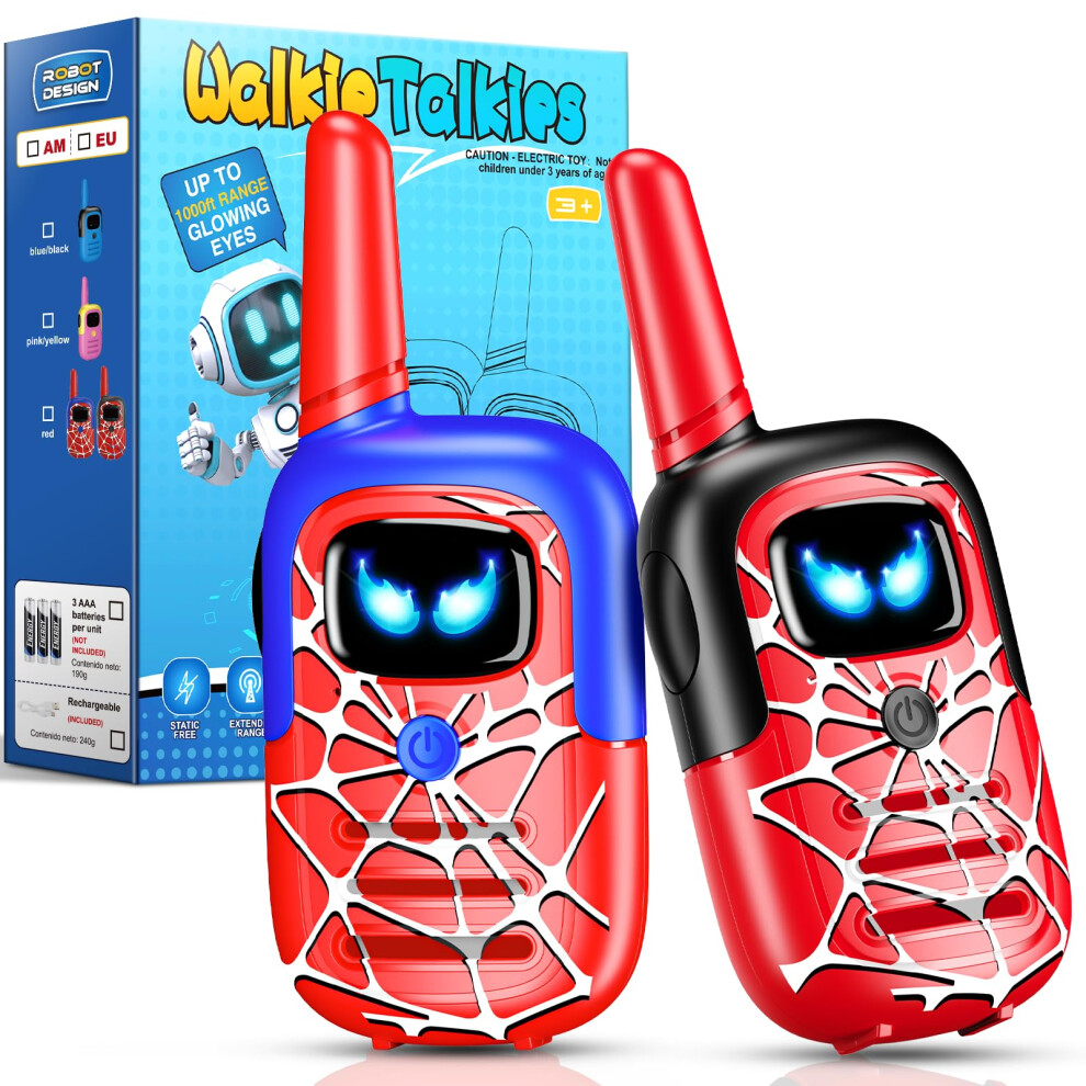 Toyokid 2 Pcs Spider Walkie Talkies For Kids, Spider Toys For 3 4 5 6 Year Old Boys Gifts For 3-8 Year Old Boy Toys, 1000Ft Spider Kid Walkie Talky 8000002357814