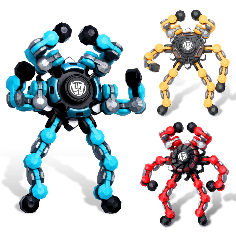 Photos - Other Toys 3pcs Transformable Fidget Spinner Toy, Hand Finger Spinner Creative Fingertip Mechanical Gyro for Kids Adults, Funny DIY Fin