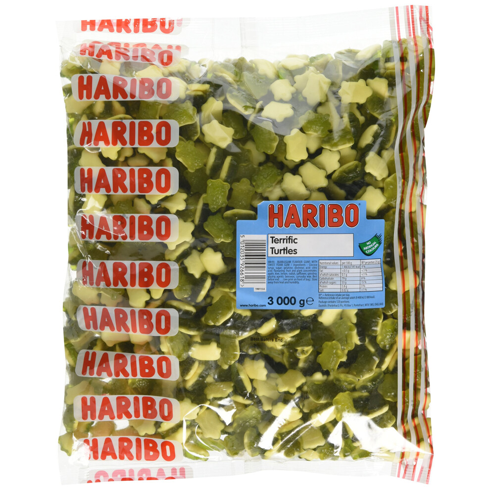 Haribo Terrific Turtles ? Fruity And Chewy Gummy Sweets ? 3Kg Bulk Bag