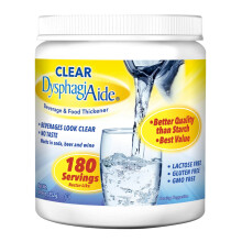 Clear DysphagiAide Beverage & Food Thickener Powder (252 g, 180 Serving) Instant Thickener for Drinks, Broth, Soups, and Pur?es