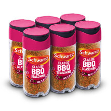 Schwartz Perfect Shake BBQ Seasoning 44 G | Jar | Pack of 6 | Spicy & Delicious Taste | With Onion, Chilli Powder, Paprika, Garlic, and Parsley |