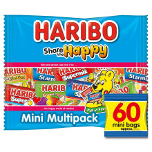 Haribo Share The Happy 60 Mini Bags Sweets Multipack