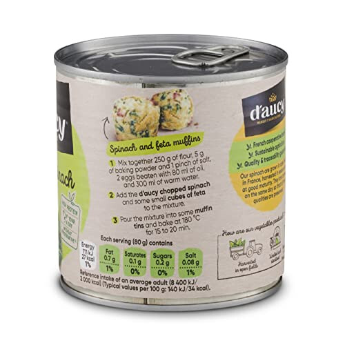 D'aucy Chopped Spinach 12 x 395g 2
