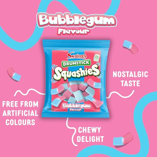 Swizzels Squashies Sweets - Bubblegum Flavour - Multipack (12 x 140g) 2