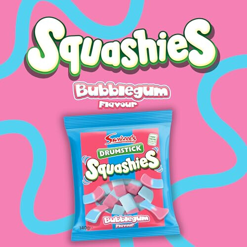 Swizzels Squashies Sweets - Bubblegum Flavour - Multipack (12 x 140g) 1