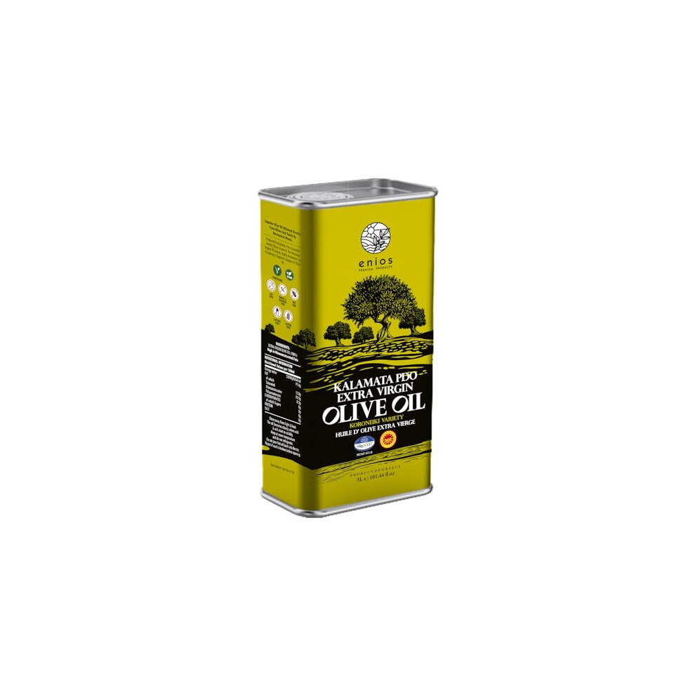 Enios Greek PDO Kalamata Extra Virgin Olive Oil 3L. Harvest Nov/Dec 2024. BBD Jan-Feb 2027-image-OPC-PMXVZP6-NEW