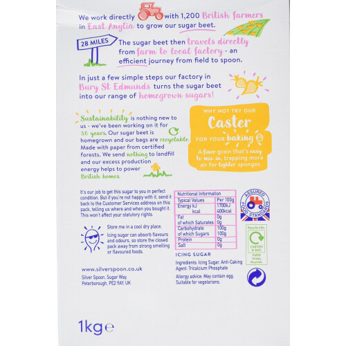 Silver Spoon Icing Sugar, 1 kg, Pack of 10 (Packaging may vary) 1