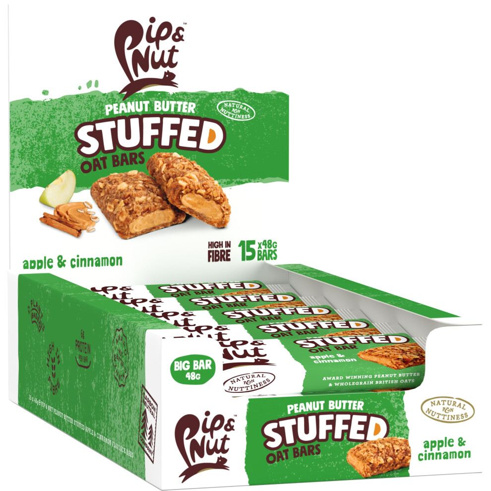 Pip & Nut Peanut Butter Stuffed Oat Bar Apple & Cinnamon 15 X 48G