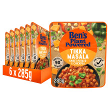 Ben?s Original Plant Powered Sweet Potato and Chickpea Tikka Masala Curry, Bulk Multipack 6 x 285 g pouches