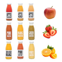 PRESSUICE Summer Variety Pack Juice Smoothie 240 ml | 12 bottles pack | Fruit Smoothies Squash Orange Apple Pineapple Mango Banana | Drink for Kids