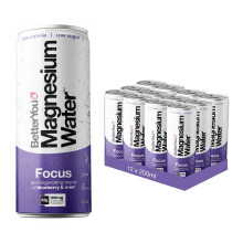 BetterYou Magnesium Mineral Water, Focus, Magnesium Glycinate Blend with Caffeine and B Vitamins, Elevate Alertness and Mental Clarity, Blueberry Mint