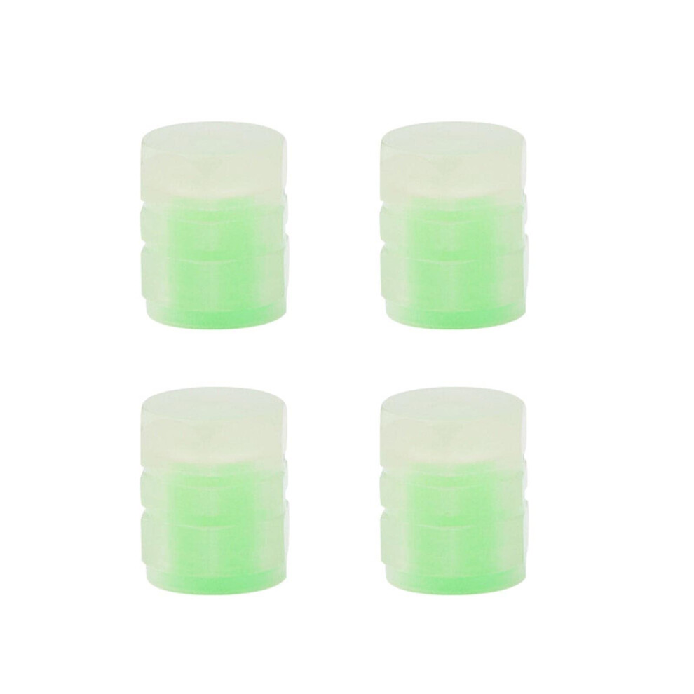 4X Car Tire Valve Stem, Illuminated Auto Wheel Valve Stem Cap For Suvs, Green 9067246680503