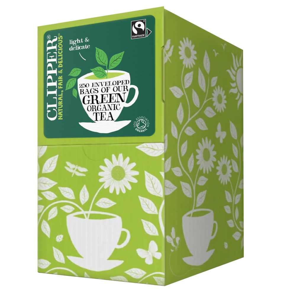 Clipper Organic Pure Tea Bags | 250 Individually Wrapped Teabags | Bulk Buy For Home, Catering & Parties | Eco-Conscious, Fair Trade Tea | Green