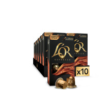 L?OR Espresso Coffee Colombia Intensity 8 ? Nespresso?* Compatible Aluminium Coffee Capsules - 10 Packs of 10 Capsules (100 Drinks)