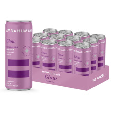 MEDAHUMAN CBD Drink (20mg), Glow, Elderflower & Lime, with Aloe Vera, Vitamin C & Biotin, Low Calorie, Low Sugar, Vegan, Adaptogens & CBD Infused