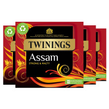 Twinings Assam Tea | Strong, Bold & Malty Black Tea | Refreshing & invigorating Indian Tea Blend | Multipack Bulk Buy, 320 (4 x 80) Biodegradable Tea